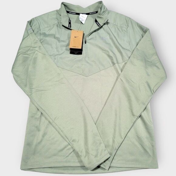 Nike Therma-Fit Sphere Element 1/2 Zip Mens Green Running Top size L FZ1115-370 - Picture 1 of 9